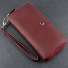Клатч-кошелек для женщин ST Leather из натуральной кожи темно-красного цвета большой размер вертикальный молния (bg189fash35)