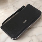 Жіночий горизонтальний гаманець на блискавці з екошкіри флотар KIVI Чорний для правої руки (bg190fash14)