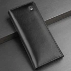Жіночий горизонтальний гаманець ST Leather із натуральної шкіри чорного кольору для карток великий розмір (bg200fash92)