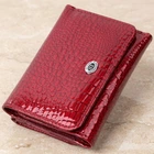 Женский фактурный кошелек из натуральной кожи с монетницей ST Leather Красный (bg227fash31)