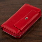 Жіночий гаманець із натуральної шкіри горизонтальний ST Leather із монетницею червоний (bg193fash43)