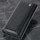 Женский лакированный кожаный кошелек ST Leather с монетницей для карт Черный большой размер (bg226fash83)