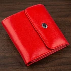 Портмоне для жінок з кнопкою та монетницею з натуральної шкіри ST Leather Червоний (bg189fash18)