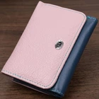 Жіночий вертикальний гаманець ST Leather з натуральної шкіри для карт Різнокольоровий (bg224fash96)