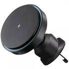 Автотримач для телефону Proove Light Circle 15W Автомобільний тримач на дефлектор з бездротовою зарядкою Qi, магнітним кріпленням та підсвіткою, Чорний