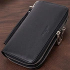 Мужской клатч из натуральной кожи ST Leather черный для карт с двумя отделениями (bg225fash31)