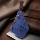 Модна текстильна чоловіча сумка через плече Vintage у міському стилі синього кольору (bg221fash99)