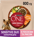 Сухий корм для дорослих собак Purina One Mini/Small Sensitive з лососем та рисом