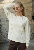 Лонгслів Жіночий Стаф Молочний Оверсайз Staff Pol Milk Oversize XS (396324)