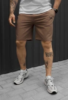 Шорты мужские стаф коричневые трикотажные с логотипом Staff brown logo XXL (396317)