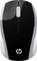 Мишка бездротова HP 200 Pike Silver Wireless Mouse, 3 кн., 1000 dpi, чорно-срібляста