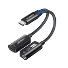Адаптер UGREEN USB Type-C → 3.5 мм AUX+зарядка PD 60W с DAC аудио-чипом, переходник для наушников и зарядки, звуковая карта 2 в 1