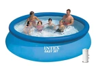 Детский круглый надувной бассейн Intex 28132 366х76 см с фильтрационным насосом с картриджем Easy Set открытый синий (21-9-28132)