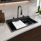 Кухонна мийка багатофункціональна Zerix ZH7546-SET-05 Decor Graphite з вбудованим змішувачем з нерж.сталі