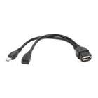 Кабель USB AF - microUSB (M) / microUSB (F), 15 см, черный, Cablexpert (A-OTG-AFBM-04)