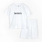 Однотонний Dexter`s комплект футболка та шорти dexters вишивка 122 см белый