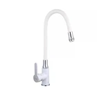 Смеситель для кухни Frap F4041 с гибким изливом, белый/хром