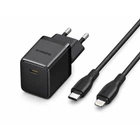 Мережевий зарядний пристрій Baseus Palm Fast Charger 20W + Кабель Type-C to Lightning 20W 1m Black (E0116401)