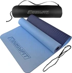Килимок для йоги та фітнесу EasyFit TPE+TC 6 мм двошаровий + Чохол блакитний-синій