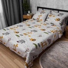 Комплект постельного белья Moon&Star Бязь Gold Люкс Savanna Gray King Size 220x240 наволочки 2х50х70 (MS-820015051)