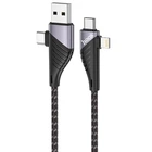 Кабель Hoco U95 Freeway 4in1 USB/Type-C to Type-C/Lightning 60W (1.2m) Черный