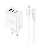 Зарядний пристрій для телефону Hoco C126A Pure power PD40W трипортовий (2C1A) білий (C126A)