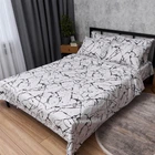 Комплект постельного белья Moon&Star Полуторный 143x210 наволочки 2x50x70 White Marble Бязь Gold Люкс (MS-820015661)