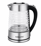 Електричний чайник SOKANY SK-1027, 2.2 л, 2000 Вт, скляний, LED-підсвітка, 360°