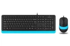 Комплект A4Tech Fstyler Sleek Multimedia Comfort F1010, Black/Blue, клавіатура+миша, USB