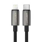 Кабель ACEFAST C23-01, USB to iP, 30W,1.2m, Nylon, Zinc alloy + TPE connectors, Black (6974316285410)