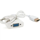 Перехідник HDMI M to VGA F + Audio 0.1m 4K/2K white Voltronic (YT-C-HDMI(M)/VGA(F)+AUX-W)