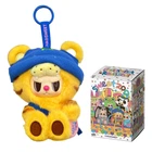 Мягкая игрушка Rebel Bear 15 см плюш разноцветный с кольцом POP TOP серия Sweet Zoo