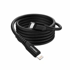 Кабель Choetech PowerSync Nylon Cable USB-C to Lightning 1m Black (XCL-1030-BK)