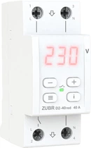 Реле напруги ZUBR D2-40 red, 1ф, 40А, 2мод, вольтметр, мін. напр., макс. напр, термозахист (D2-40 red)