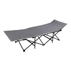 Кровать раскладная туристическая 185x60x50 см с стальным каркасом для кемпинга серый HM-3791