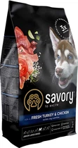 Сухой корм Savory со свежим мясом индейки и курицы для щенков крупных пород