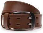 Мужской кожаный ремень Borsa Leather коричневый из натуральной кожи классический для брюк и джинсов 115 см 70476