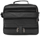 Мужская кожаная сумка-барсетка Borsa Leather 3 черный из натуральной кожи 53885
