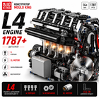 Конструктор Mould King 10087 L4 Technic с электромотором, модель рядного бензинового двигателя, 1787 деталей