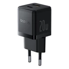Сетевое зарядное устройство Baseus Palm Fast Charger C+U 20W EU Cluster Black (with Baseus Mini White Cable USB-C to USB-C 60W