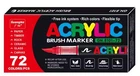 Профессиональные акриловые маркеры Guangna Brush 72 штук скетч набор для рисования скетчинга универсальные фломастеры с мягкой кисточкой для творчества декора скетчбука акриловая кисть фломастеров по металлу бумаге стеклу дереву ткани