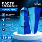 Ласти для басейну Renvo Frio синій/блакитний розмір 33-35 короткі тренувальні ласти для плавання дорослі силіконові