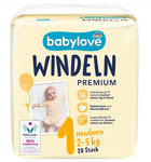 Підгузки Babylove Premium - розмір 1 для новонароджених (2-5 кг), 28 шт.