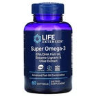 Омега-3, Super Omega-3, Life Extension, 60 капсул