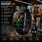 Смарт-годинник Matast T60 1.91" Black IP68 з Bluetooth-дзвінками: розумний годинник, 100+ спортивних режимов, унісекс