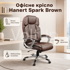 Офисное кресло Hanert Spark Brown коричневое из экокожи с высокой спинкой, мягким подголовником, подлокотниками и механизмом TILT