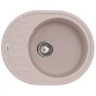 Гранитная мойка для кухни Zerix ZS-6250R-06 615x495 накладная, овальная, бежевая (ZX4549)
