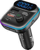 FM-трансмітер CHOETECH ZapUp 20W Bluetooth 5.3 USB-A QC3.0/USB-C PD Black (TC0050-BK)
