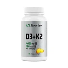 Вітамін D3 та K2 Sporter D3 + K2, 60 капсул