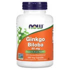 Натуральна добавка Now Foods Ginkgo Biloba 60 мг Веганські капсули